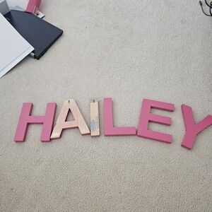 Wooden letters to hang paint
